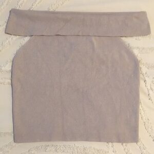 Off-Shoulder Knit Sweater Top - Light Lavender